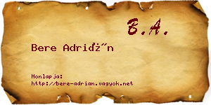 Bere Adrián névjegykártya
