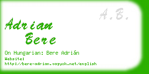 adrian bere business card