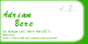 adrian bere business card